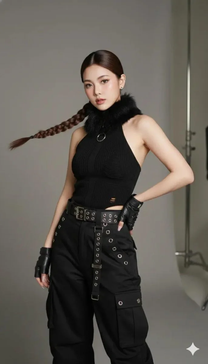 Pixel-art Portrait featuring Studio Fashion Editorial Vibe - Luxury & Fashion