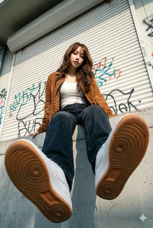 Photorealistic Footwear featuring Urban Gritty Cinematic Look - Dark
