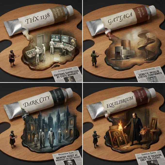 Photorealistic Urban featuring - Tiny 3d Printed Figure Of [Styles[i] - Dark via Nano Banana