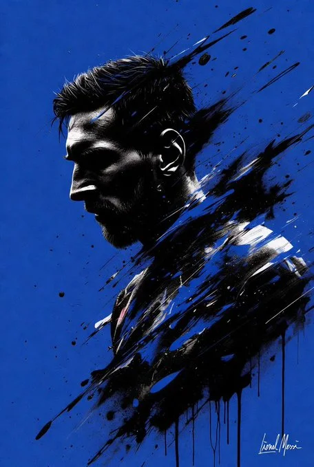 Cinematic Portrait featuring Lionel Messi - Dark via Nano Banana