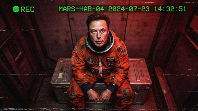 Low-angle Icon featuring Elon Musk - Grunge