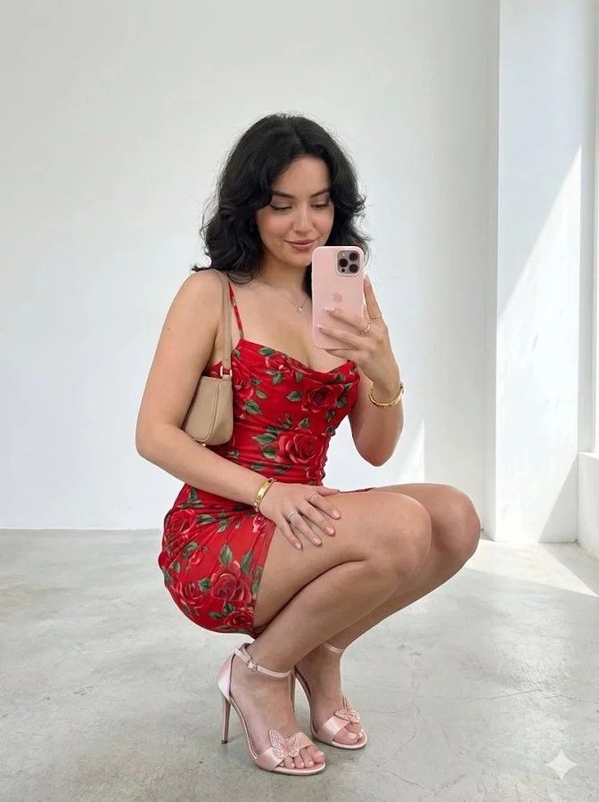 Wide-shot Jewelry featuring Mirror Selfie - Minimalist via Nano Banana