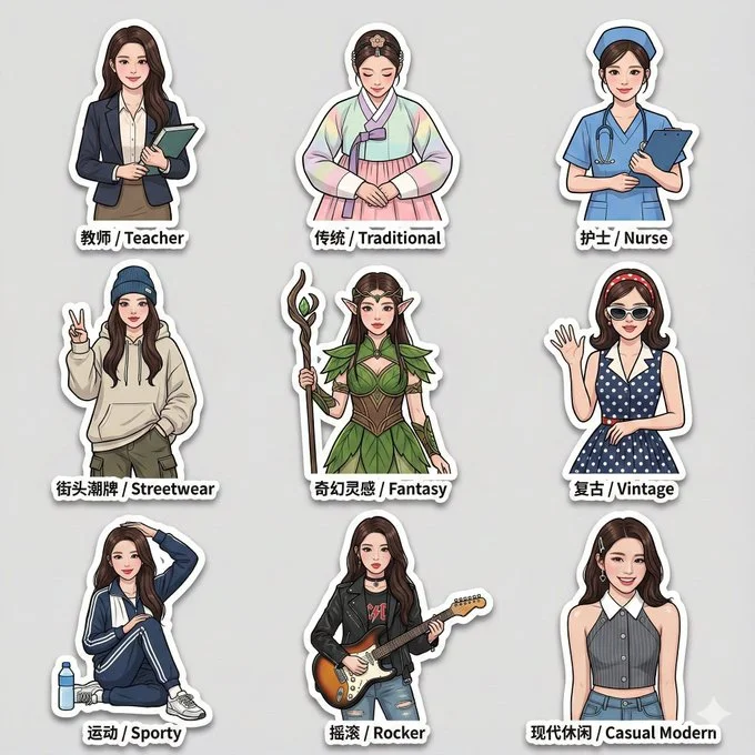 Character - Minimalist & Sticker via Nano Banana