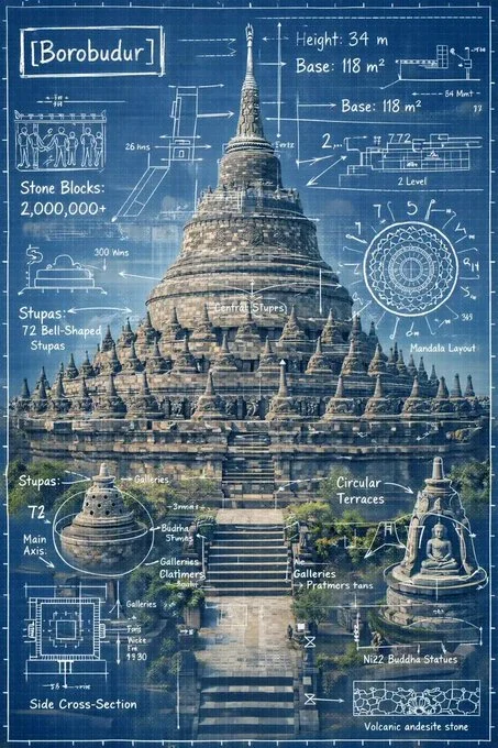 Hand-drawn Image featuring Landmark Infographics