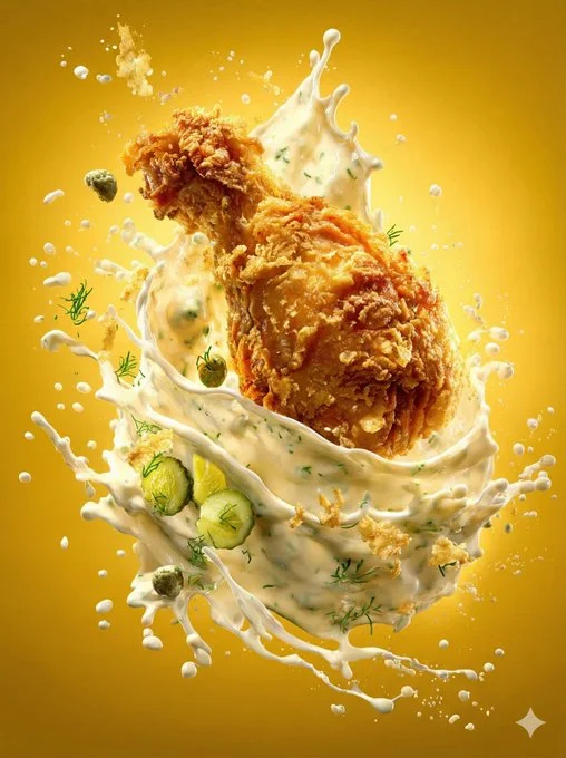 Photorealistic Food featuring Fried Chicken Thigh - Luxury & Advertising via Nano Banana
