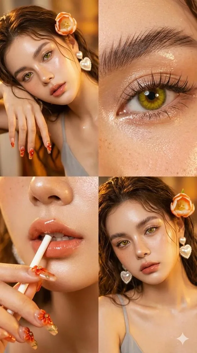 Photorealistic Cosmetics featuring A Young Woman With Extremely Luminous - Vintage